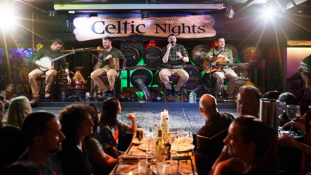 Celtic Nights Musicians on stage in The Arlington Hotel, Dublin