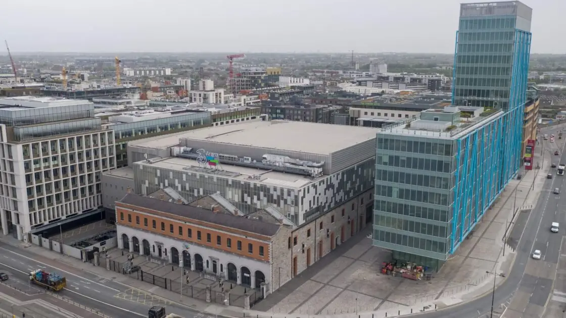 Aerial view, 3Arena, Docklands, Dublin City_Web Size