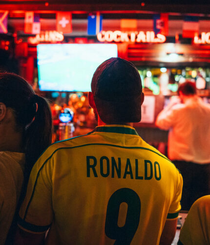 People watching football at a lively Dublin bar