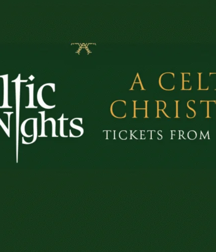 Celtic Christmas event promotion with ticket pricing details.