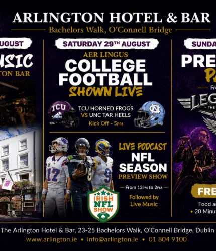 Live music and sports events at Arlington Hotel and Bar, Dublin.